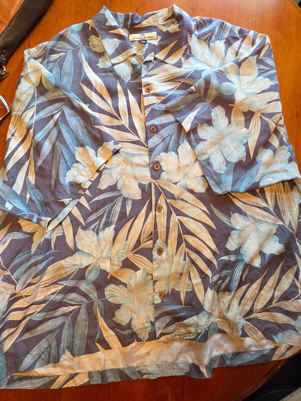 Tommy Bahama 100% Silk Tropical Floral Shirt Men’s XXL